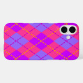 Helderblauw en roze argyle-patroon Case-Mate iPhone case (Achterkant (horizontaal))