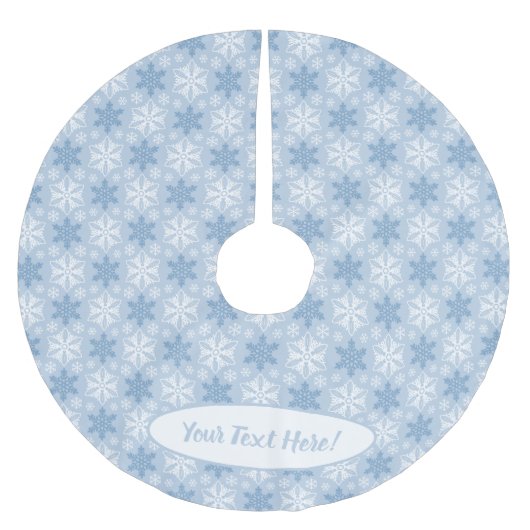 Helderblauw en winterwit Snowflake patroon Kerstboom Rok (Voorkant)