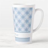 Helderblauw en winterwit Snowflake patroon Latte Mok (Rechts)