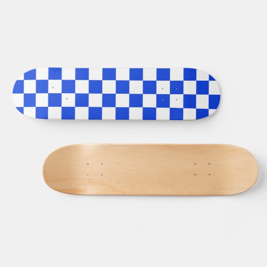 Helderblauw en wit gecontroleerd patroon persoonlijk skateboard (Horizontaal)