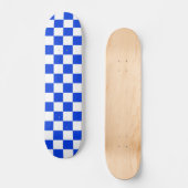Helderblauw en wit gecontroleerd patroon persoonlijk skateboard (Voorkant)
