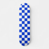 Helderblauw en wit gecontroleerd patroon persoonlijk skateboard (Voorkant)