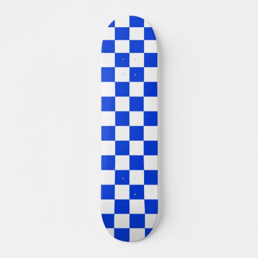 Helderblauw en wit gecontroleerd patroon persoonlijk skateboard (Voorkant)