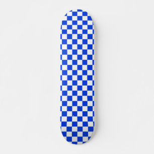 Helderblauw en wit gecontroleerd patroonskateboard persoonlijk skateboard