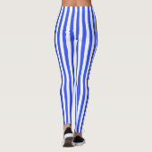 Helderblauw en wit gestreept leggings (Achterkant)
