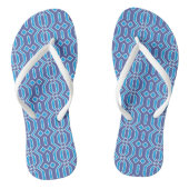Helderblauw en wit Patroonpatroon Teenslippers (Voetbed)