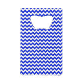 Helderblauw en witte Chevron Creditkaart Flessenopener (Voorkant)