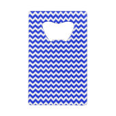 Helderblauw en witte Chevron Creditkaart Flessenopener (Achterkant)