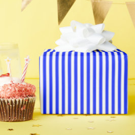 Helderblauw en witte strepen cadeaupapier