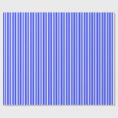 Helderblauw en witte strepen cadeaupapier (Vlak)