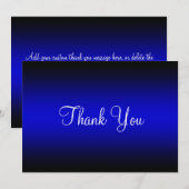 Helderblauw en zwart-Edge-verloop Bedankkaart (Voorkant / Achterkant)