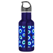 Helderblauw Evil Eyes Patroon Waterfles (Achterkant)