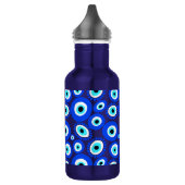 Helderblauw Evil Eyes Patroon Waterfles (Links)