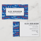 Helderblauw franstalige visitekaartje (Voorkant / Achterkant)