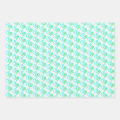 Helderblauw gekoppeld hartpatroon inpakpapier vel (Voorkant)