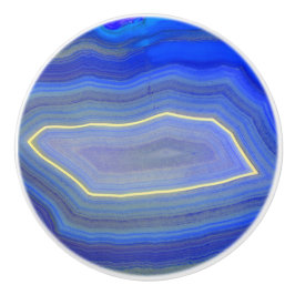 Helderblauw gepolijst grijs segment keramische knop