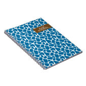 Helderblauw Giraffe Patroon Notitieboek (Rechterzijde)