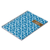 Helderblauw Giraffe Patroon Notitieboek (Linkerzijde)