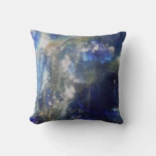 helderblauw glas bijna massief blauwe kussen