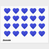 Helderblauw glitter hart sticker (Vel)