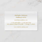 Helderblauw glitter Lips en legant Gold 2 Visitekaartje (Achterkant)