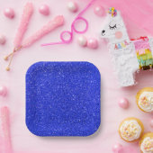 Helderblauw glitter papieren bordje (Feest)