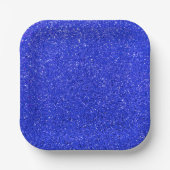 Helderblauw glitter papieren bordje (Voorkant)