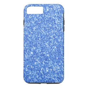 Helderblauw glitterpatroon iPhone 8/7 plus hoesje