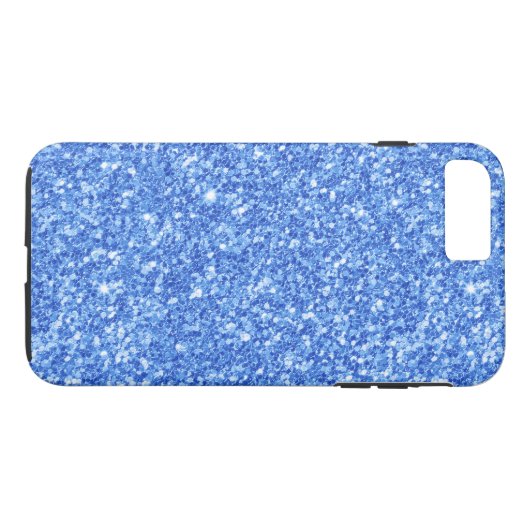 Helderblauw glitterpatroon Case-Mate iPhone case (Achterkant (Horizontaal))