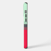  helderblauw grijs roze rood kleurenblok iPhone hoesje (Linkerkant)