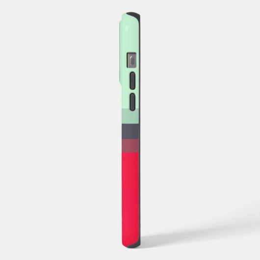  helderblauw grijs roze rood kleurenblok iPhone hoesje (Linkerkant)