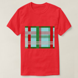 Helderblauw, groen en rood gelaagd t-shirt