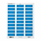 Helderblauw met korrelige textuur etiket (Full Sheet)
