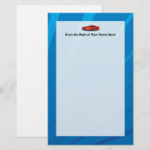 Helderblauw met rode sportauto's Kinder jongens Briefpapier (Voorkant / Achterkant)