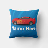 Helderblauw met rode sportauto's Kinder jongens Kussen (Achterkant)
