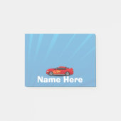 Helderblauw met rode sportauto's Kinder jongens Post-it® Notes (Voorkant)