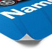 Helderblauw met rode sportauto's Kinder jongens Poster (Hoek)