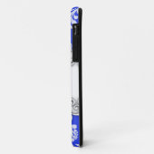 Helderblauw met witte rozen gepersonaliseerd Case-Mate iPhone case (Achterkant/links)