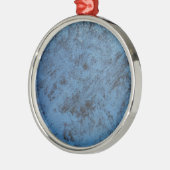 Helderblauw  metalen ornament (Links)