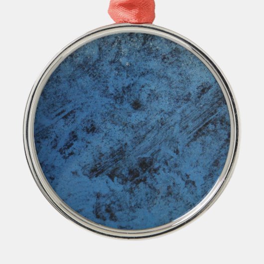 Helderblauw  metalen ornament (Voorkant)