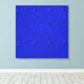 Helderblauw modern Abstract golflengte Canvas Afdruk (Insitu (Houten vloer))