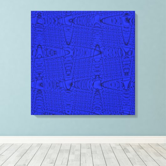 Helderblauw modern Abstract golflengte Canvas Afdruk (Insitu (Houten vloer))