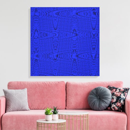 Helderblauw modern Abstract golflengte Canvas Afdruk (Insitu (Woonkamer))