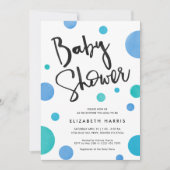 Helderblauw, modern Baby shower Kaart (Voorkant)