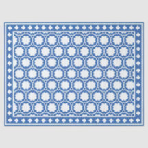 Helderblauw modern been inleg decoupage papier