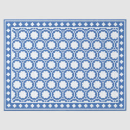 Helderblauw modern been inleg decoupage papier