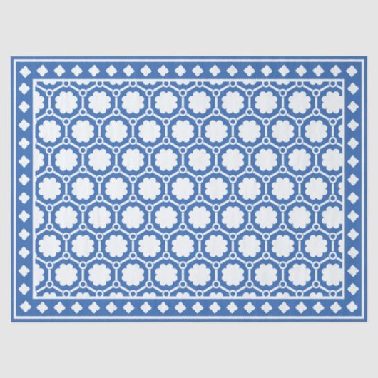 Helderblauw modern been inleg decoupage papier (Voorkant)