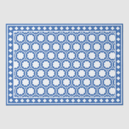 Helderblauw modern beenintarsia decoupagepapier tissuepapier