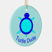 Helderblauw Ornament met schildpadden (Rechts)