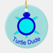 Helderblauw Ornament met schildpadden (Achterkant)